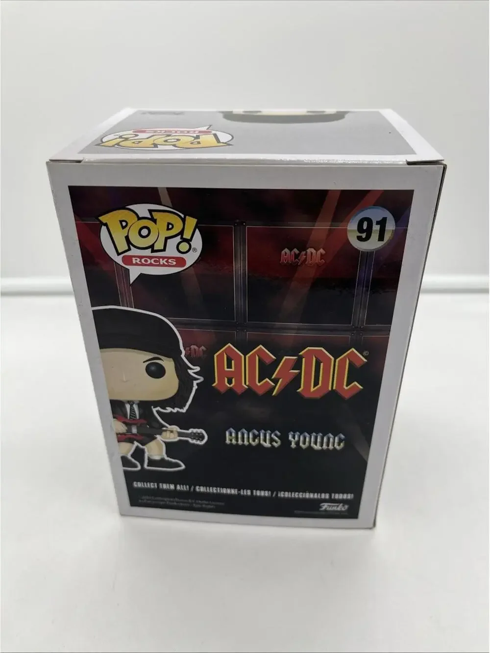 Funko Pop! Angus Young #91 ACDC W/soft Protector Rocks Heavy Metal Guitar